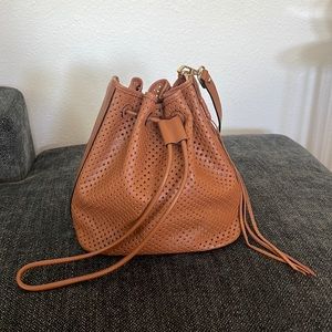 COPY - Rebecca Minkoff Star Perforated Leather Bucket Bag,  Brown